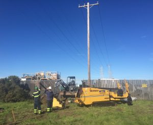 24x40 rig drilling directly under power lines