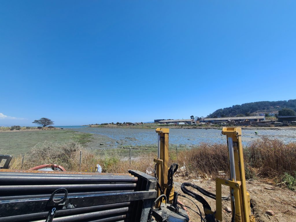 view from HDD rig drilling under a slough